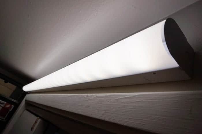 LED Light bar over closet door trim.