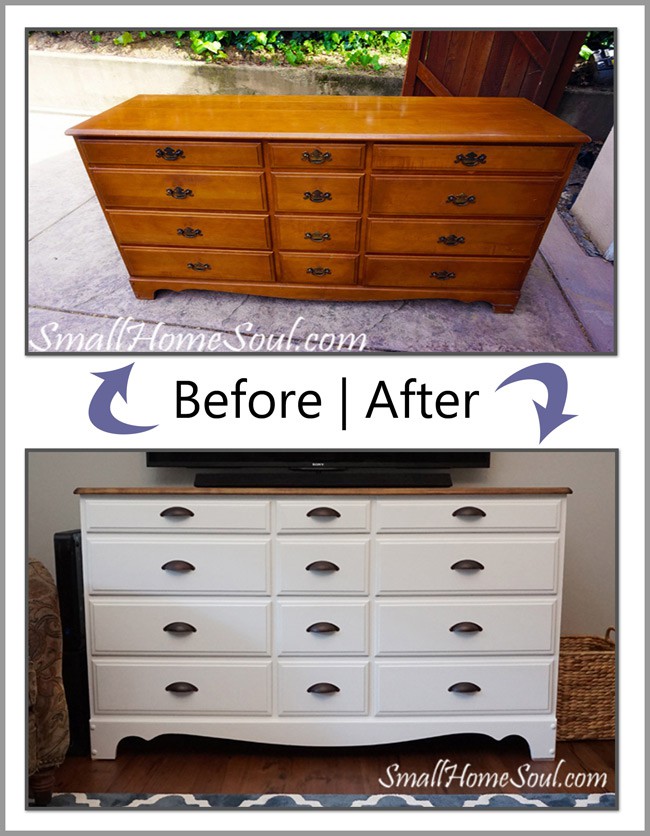 How To Make A Tv Console From A Dresser Girl Just Diy