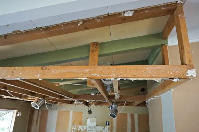 Preparing to remove drop ceiling for kitchen reno.