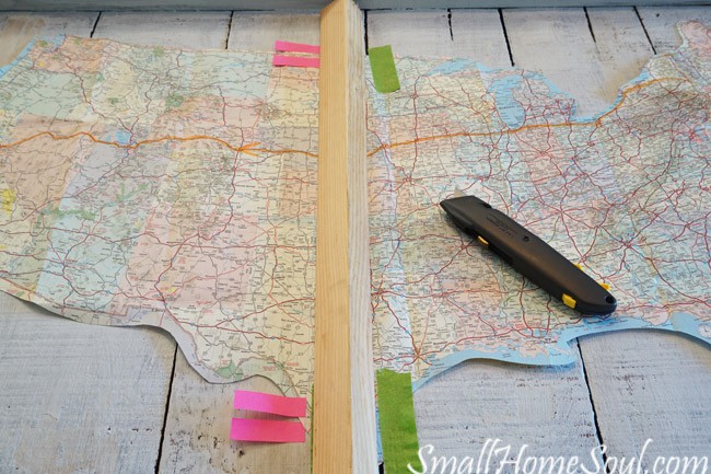 Make a personalized DIY Map Art project like this one with a map, a quote, and a few supplies with my easy to follow tutorial. This map is special since it maps out one of the journeys in our married life….www.smallhomesoul.com