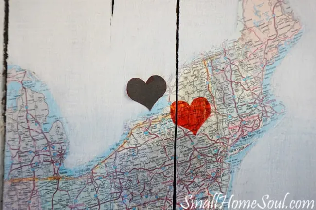 Make a personalized DIY Map Art project like this one with a map, a quote, and a few supplies with my easy to follow tutorial. This map is special since it maps out one of the journeys in our married life….www.smallhomesoul.com