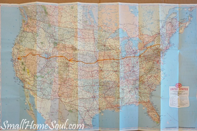 Make a personalized DIY Map Art project like this one with a map, a quote, and a few supplies with my easy to follow tutorial. This map is special since it maps out one of the journeys in our married life….www.smallhomesoul.com