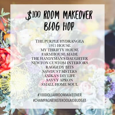 My $100 Room Master Bathroom Makeover Blog Hop graphic.