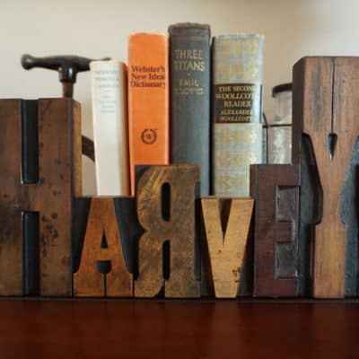 I love these vintage letterpress blocks made into this personalized sign to display in your house. Brilliant!