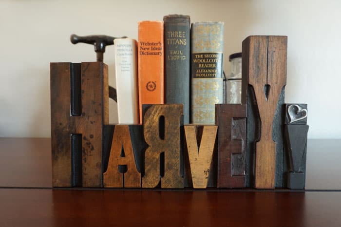 Vintage Wooden Letterpress Letters 2.25  55 mm Printing blocks