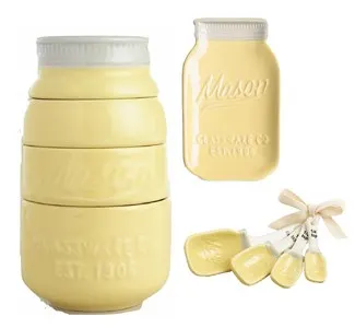 Yellow mason Jar measuring cup set