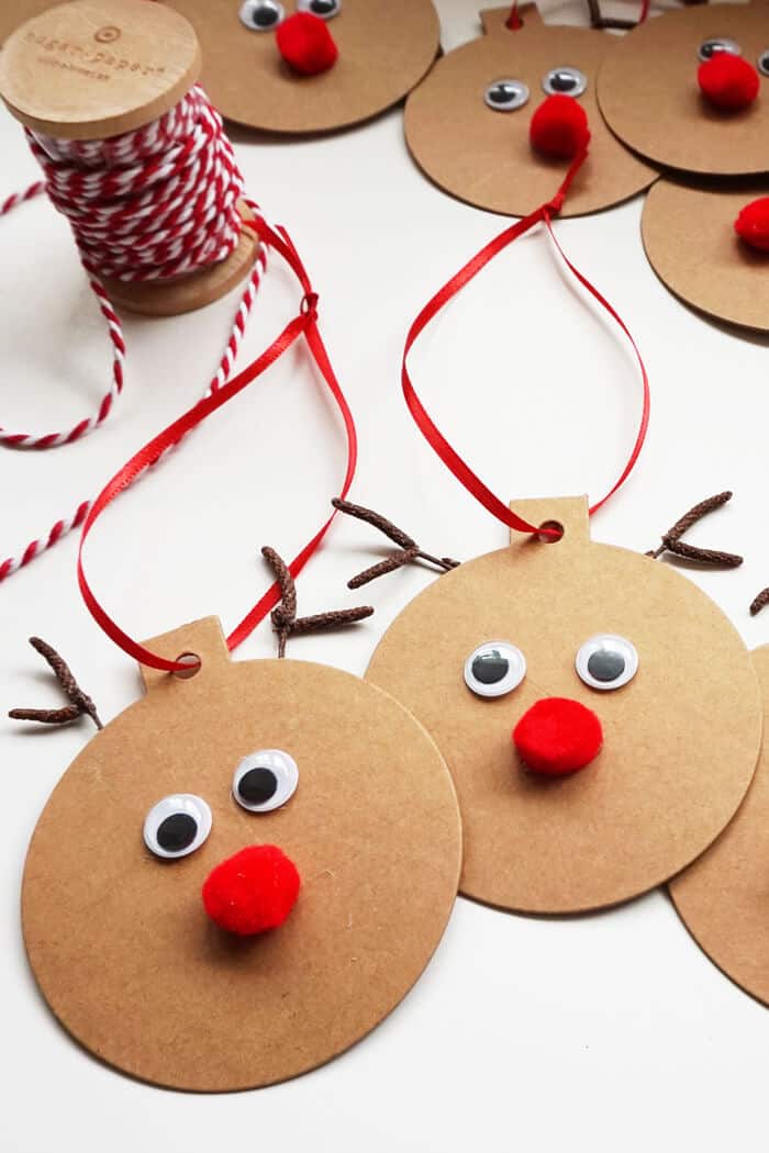 These Rudolph Gift Tags are a fun and easy project to make your gift wrapping extra special!