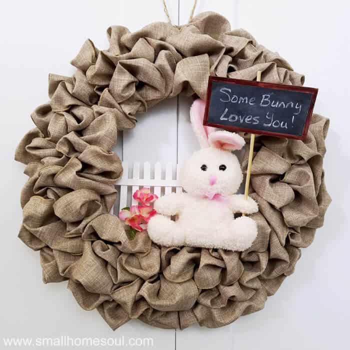 Update your seasonal wreath with some craft sticks and a Dollar Store bunny to create an adorable Easter Bunny Wreath everyone will love.