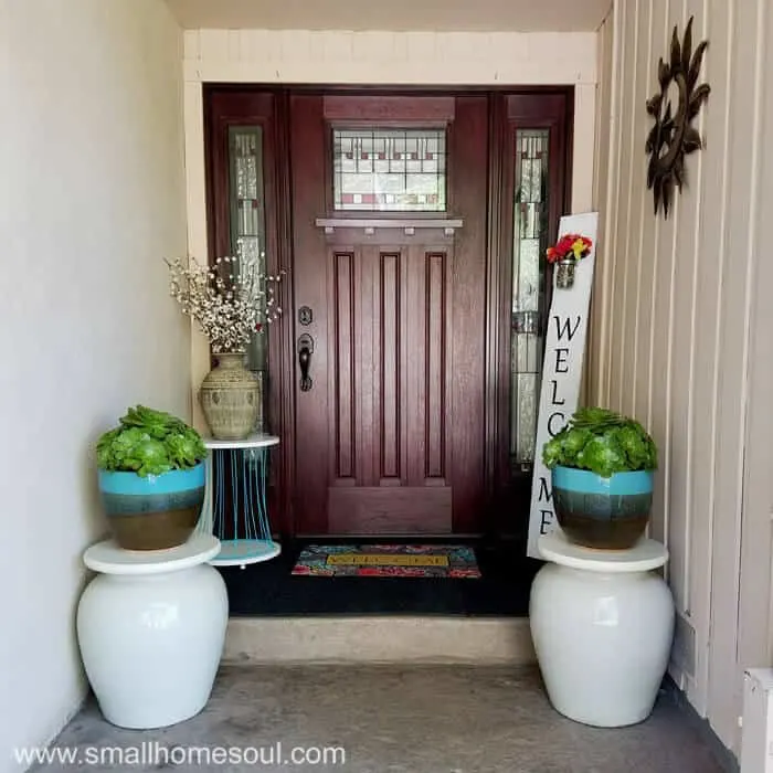Easy front porch makeover anyone can do and create a welcoming spot for friends and family.