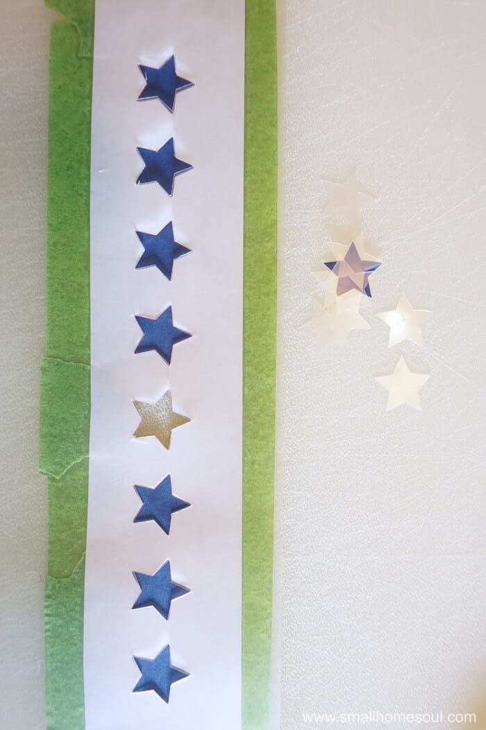 Finishing the stencil for the July 4th Star Tray.