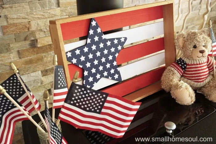 July 4th Star Tray with flags.