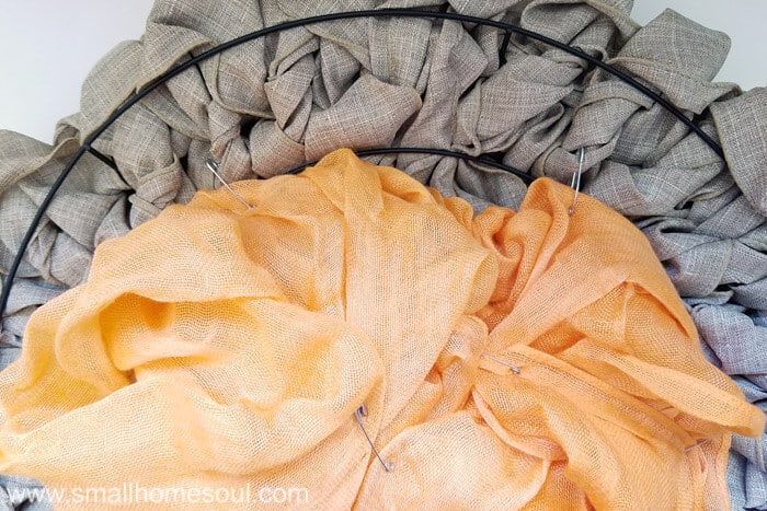 Use safety pins on the wreath for temporary fall decor updates. Fall wreath pumpkin wreath.