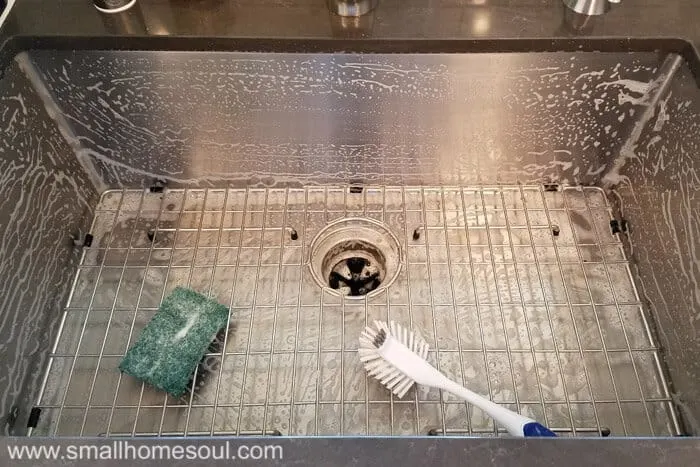 Cleaning the sink grid again, never ending.