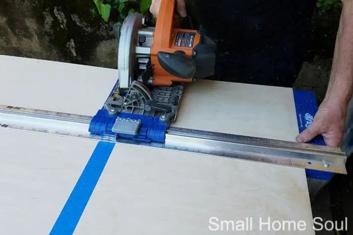 Cutting plywood for DIY L Shaped Desk