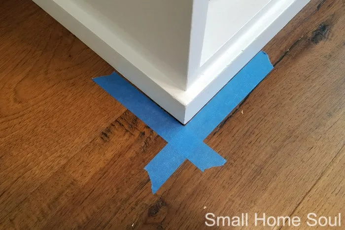 X marks the corner of your DIY L Shaped Desk.