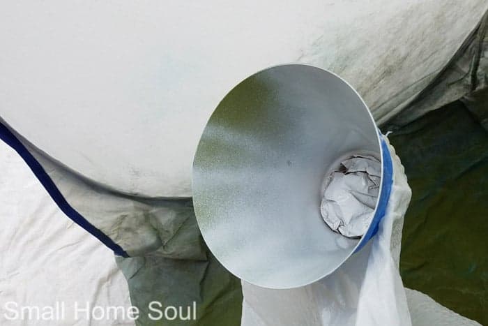 Spray insides of light covers white for desk lamp makeover.