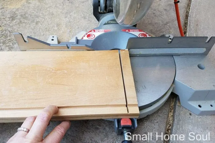 Cutting wood side boards with chop saw