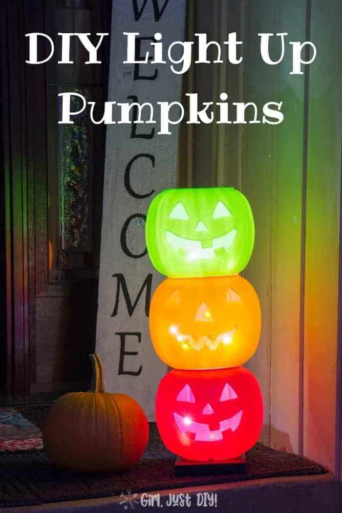 DIY Light Up Pumpkins for Halloween Fun - Girl, Just DIY!