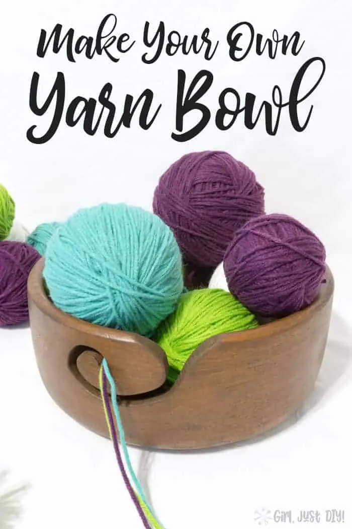 DIY Yarn Bowl with pinterest text.