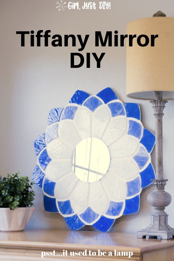 Pinterest graphic for Tiffany Mirror on dresser.