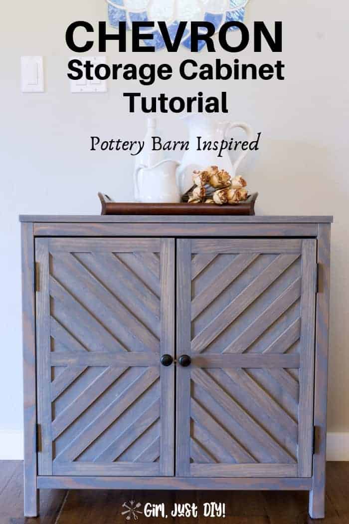 Diy Chevron Storage Cabinet Tutorial Pottery Barn Inspired