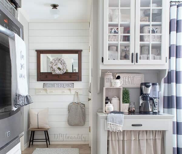 Shiplap wall added to kitchen in Household DIY Projects.