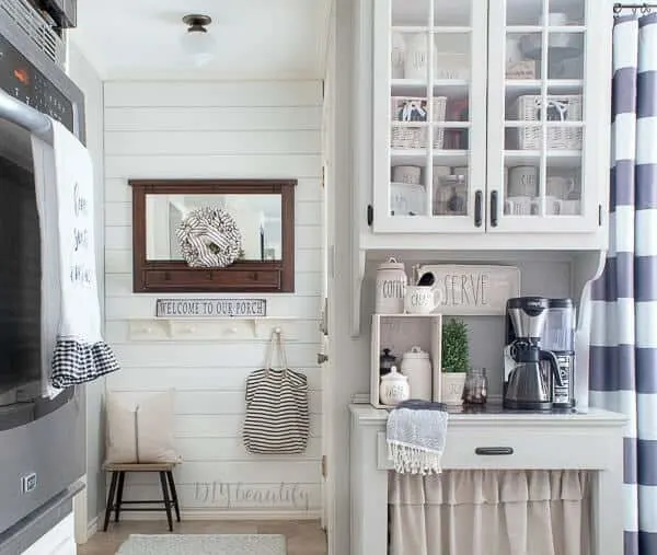 Shiplap wall added to kitchen in Household DIY Projects.