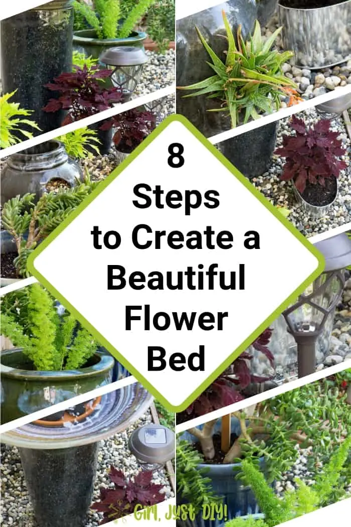 8 steps to create a beautiful flower bed collage.