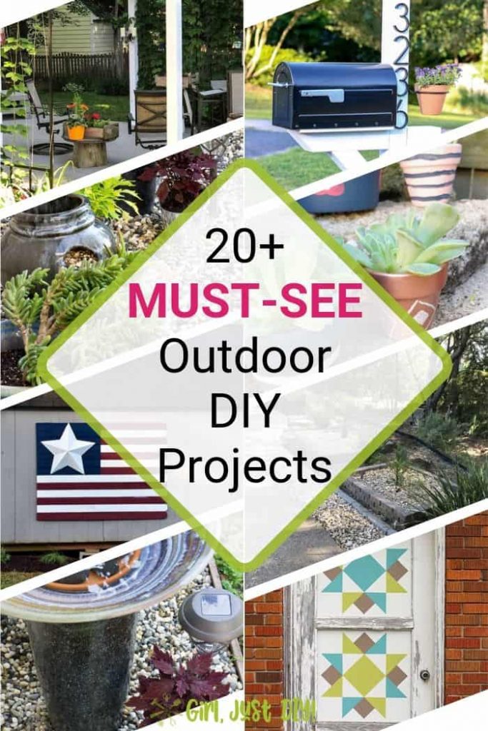 Outdoor DIY projects ideas collage.