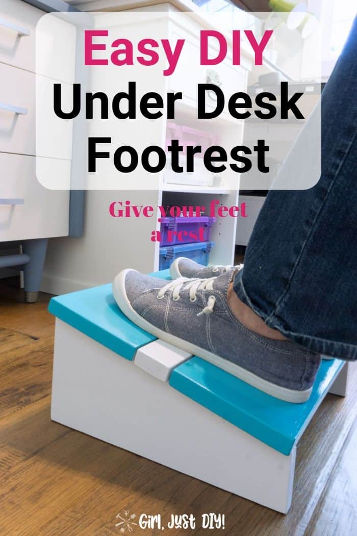 Easy Wooden DIY Footrest for Home or Office - Girl, Just DIY!