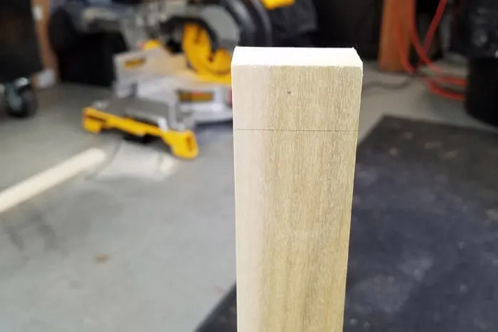 1x2 board with a pencil line at 3/4" from the top.