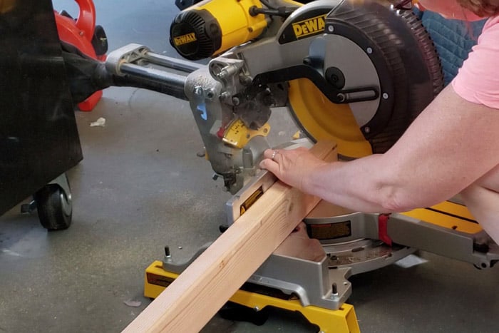 Bevel cutting legs for modern 2x4 bench.