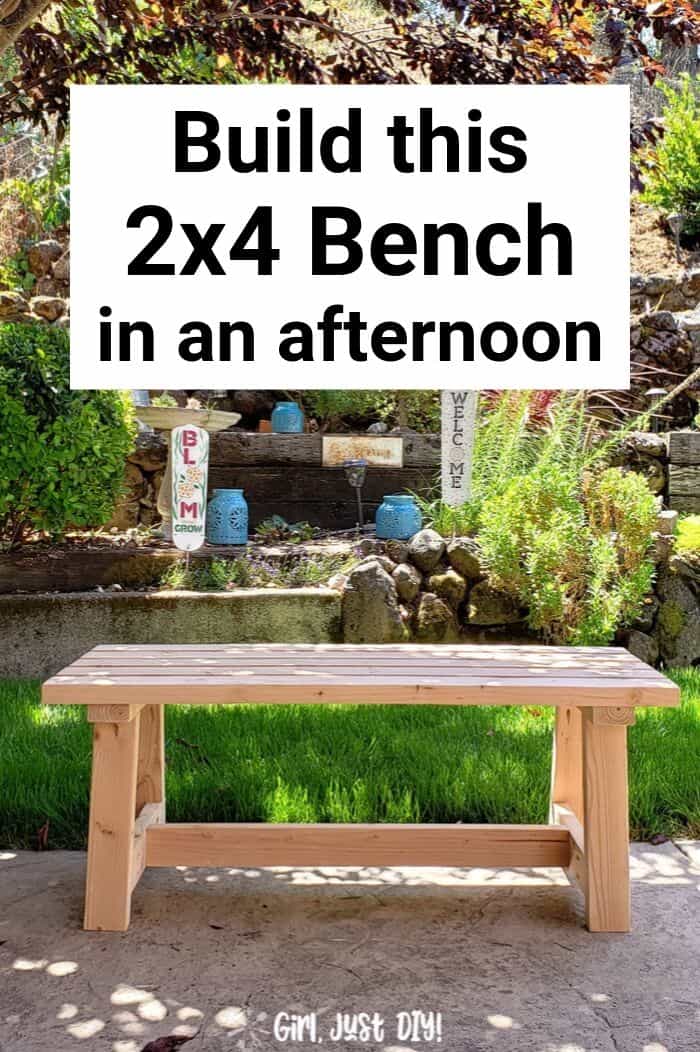 Modern 2x4 Bench DIY pinterest image