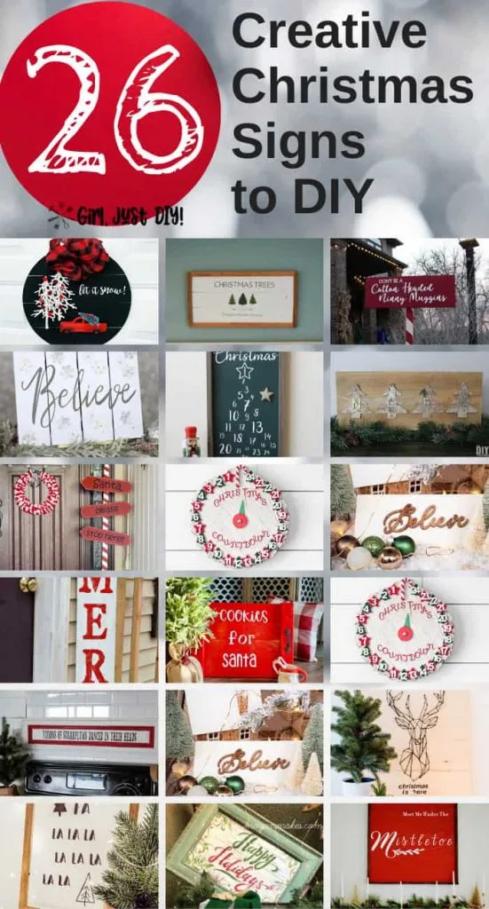 Collage of 26 Creative Christmas Signs to DIY
