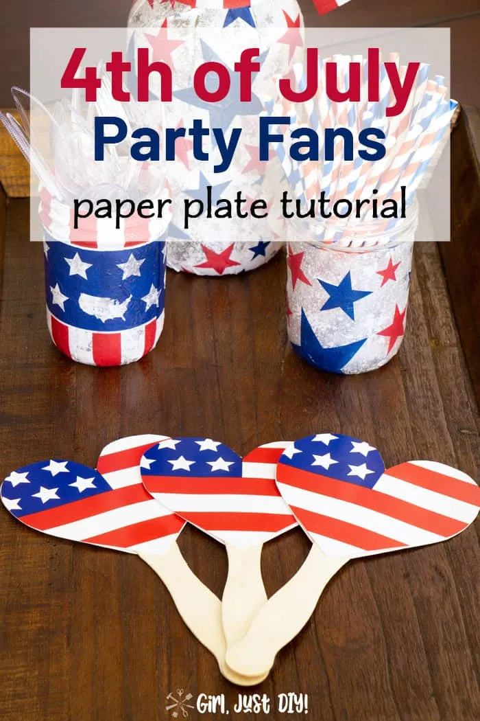 Paper Plate Fans laying on table in front of centerpiece