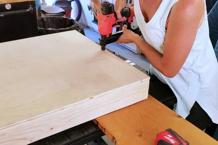 Nailing plywood to top of cornhole board