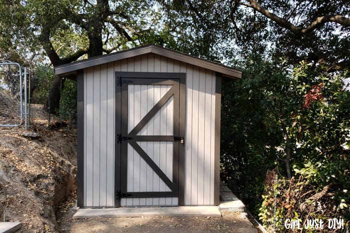 New storage shed from 8x10 shed plans on the backyard slope.