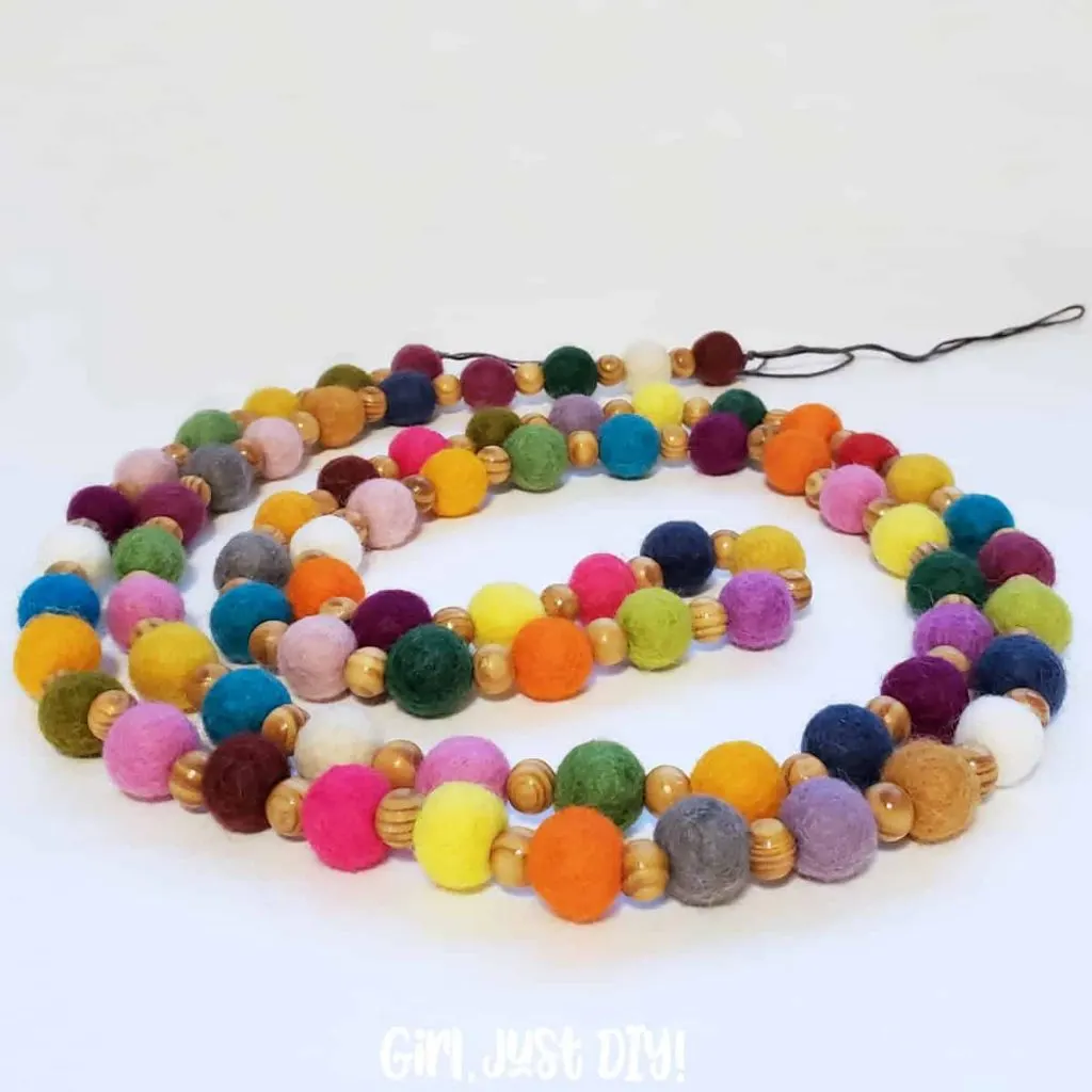 Colorful DIY Wreath Made from Felt Balls