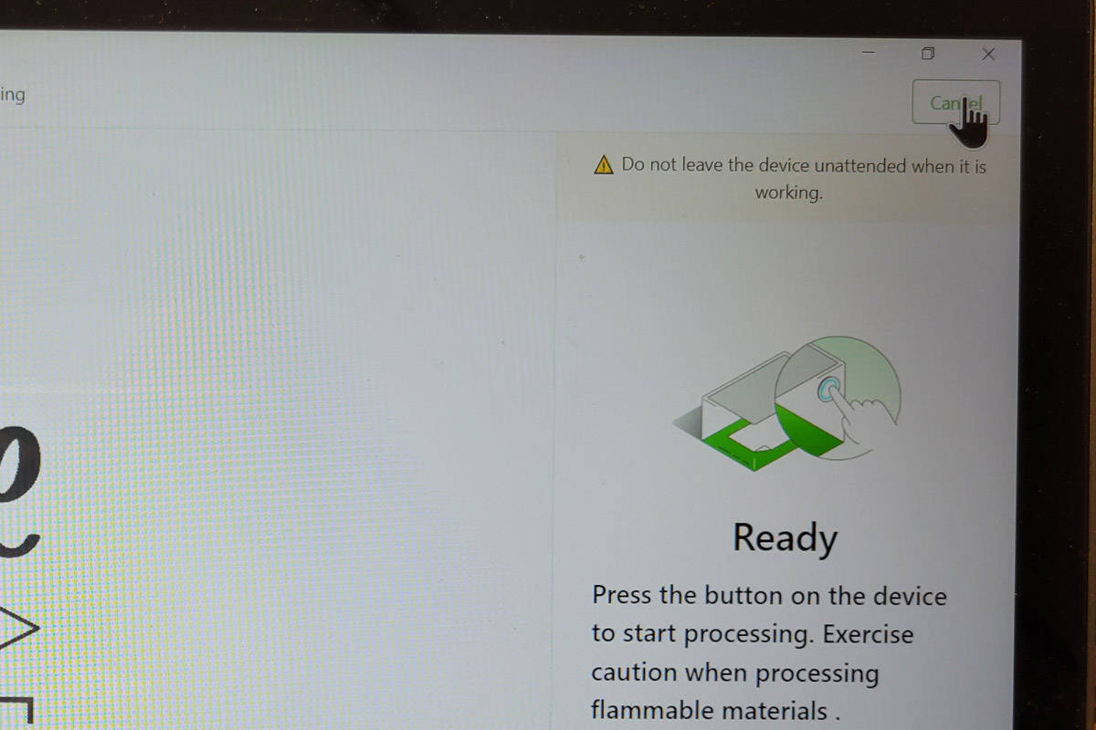 computer program settings and start button.