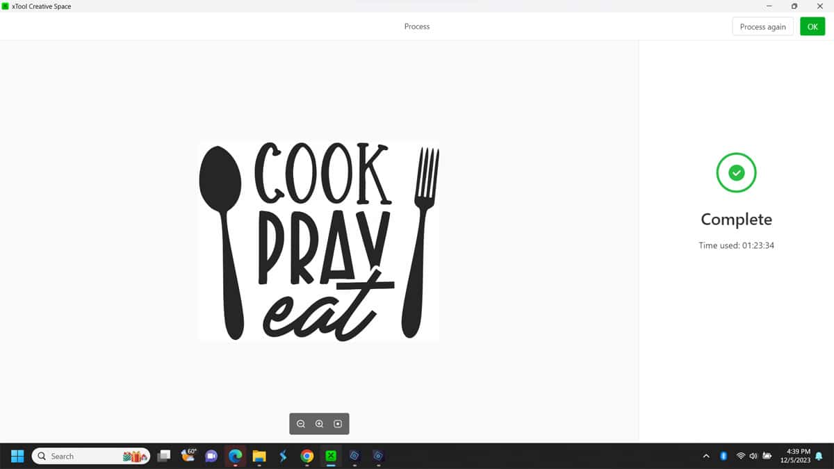 Graphic that says Cook Pray Eat with a spoon and a fork.